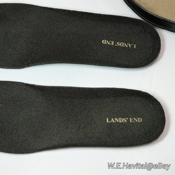 Lands End Suede Leather Moc Clog Slip-On Loafer Rubber Sole Tan Women's US 7B - Picture 15 of 16